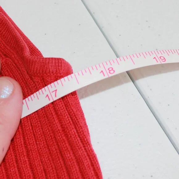 #287 Chico's Red Turtle-Neck Dressy Tank Size 3 (16) - Picture 7 of 9